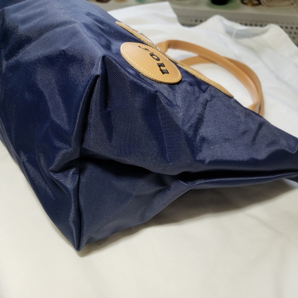 C8,137 Longchamp Blue Nylon Leather Trim Embellished - Picture 11 of 11